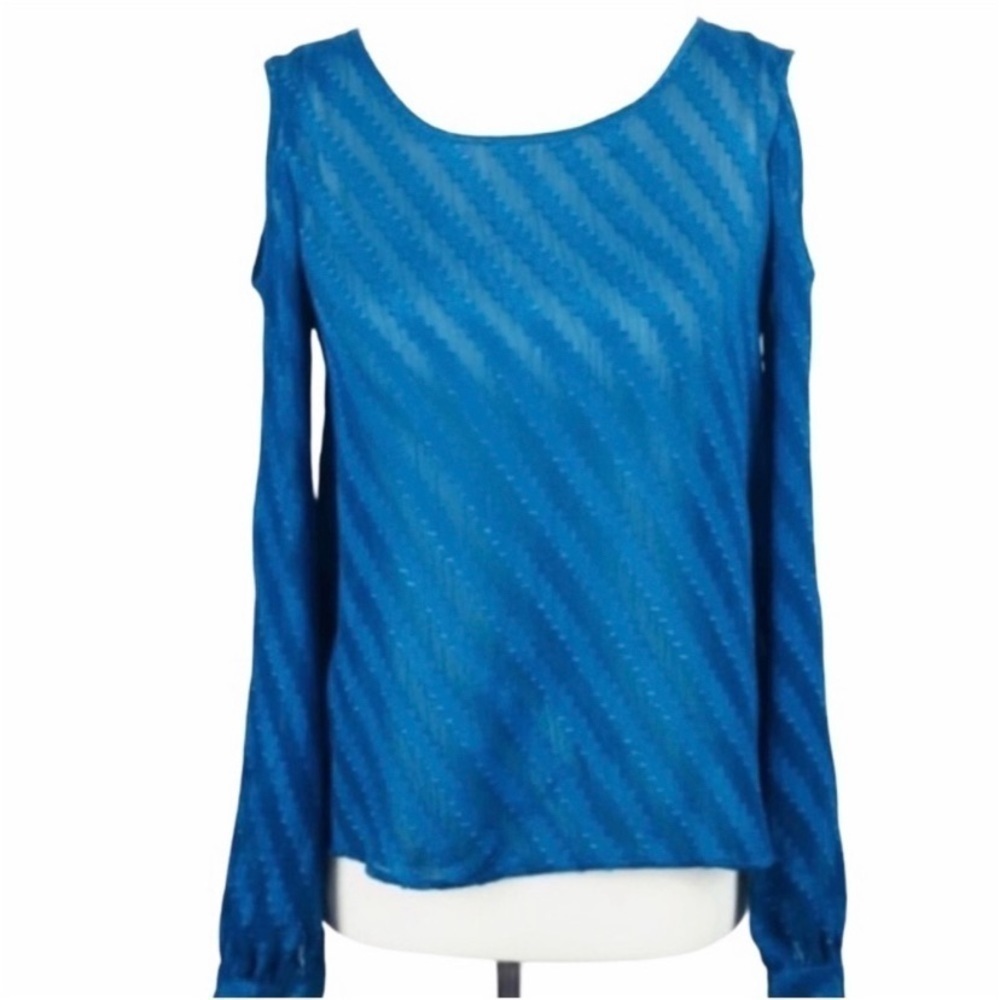 Love Fire Top Cold Shoulder Turquoise Size S - Picture 7 of 8